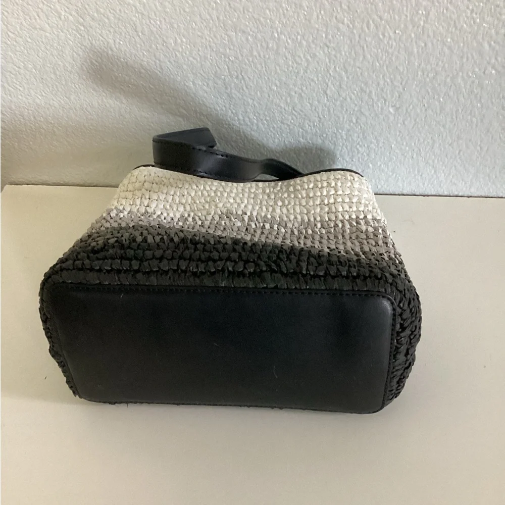 Michael Kors Ombre White to Black Woven Shoulder Bag